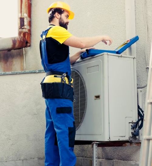 Technician cleaning HVAC vent in Plainfield IL